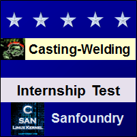 Casting, Forming and Welding II Internship Test