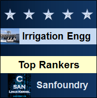 Top Rankers - Irrigation Engineering